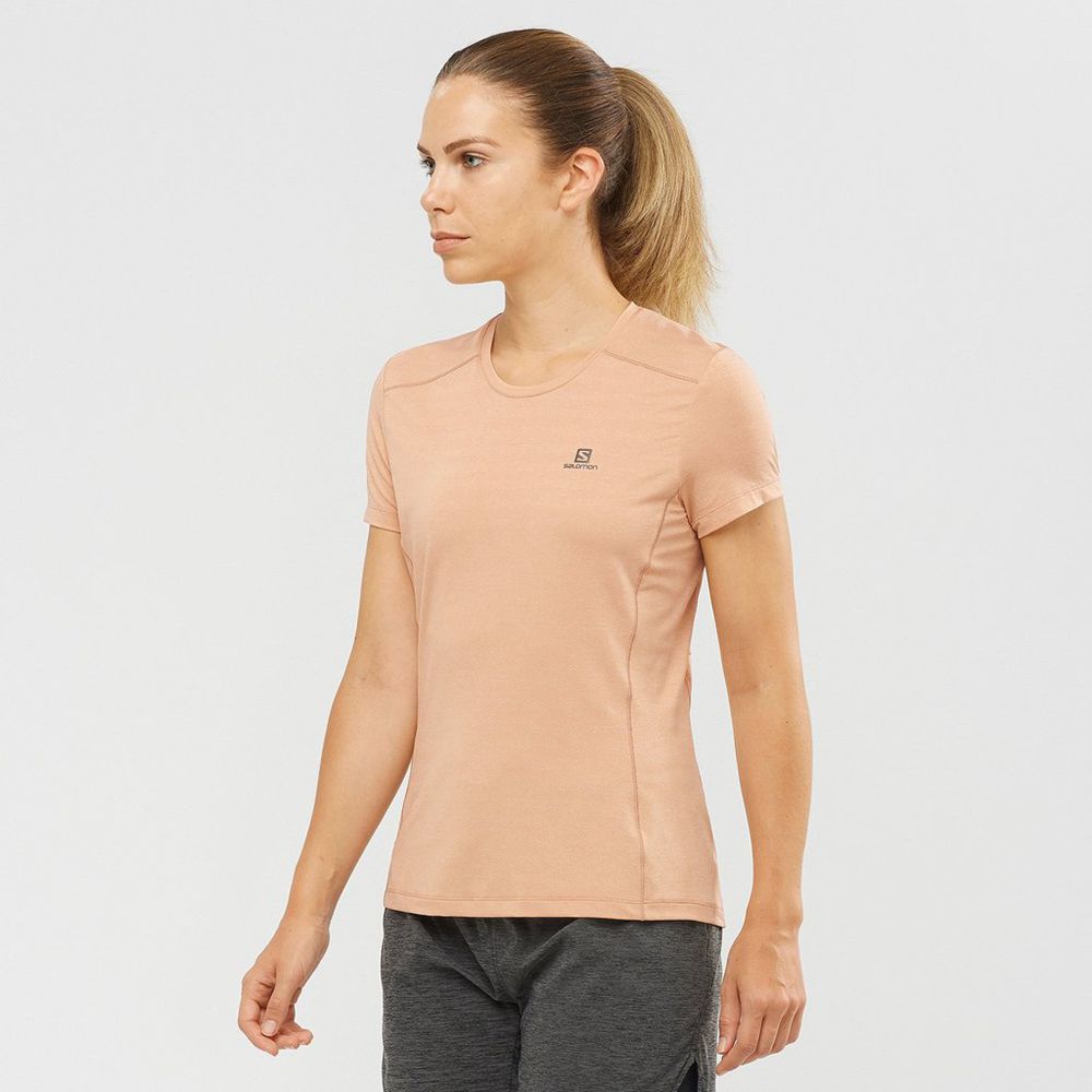 Salomon Israel XA - Womens T shirts - Beige (GCNO-25798)